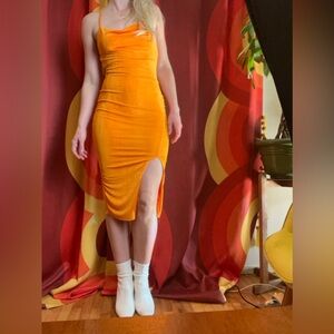 Orange Bodycon Nightlife Dress
